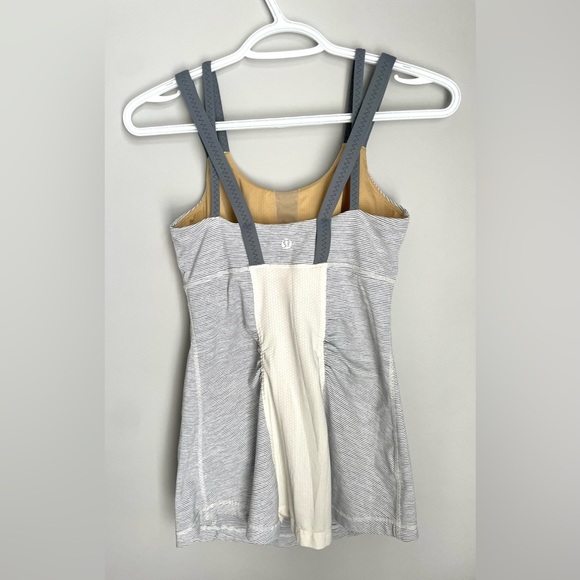 🍋Lululemon Tank in Ghost Blurred Grey Mini Stripe / Coal - Picture 7 of 8